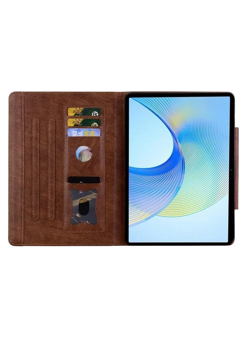 general Case Compatible with Honor Pad X8a 11-inch (2024), Magnetic Buckle Tablet Case PU Leather & TPU Multiple Viewing Angles Stand Protective Cover with Card Slots - Image 3