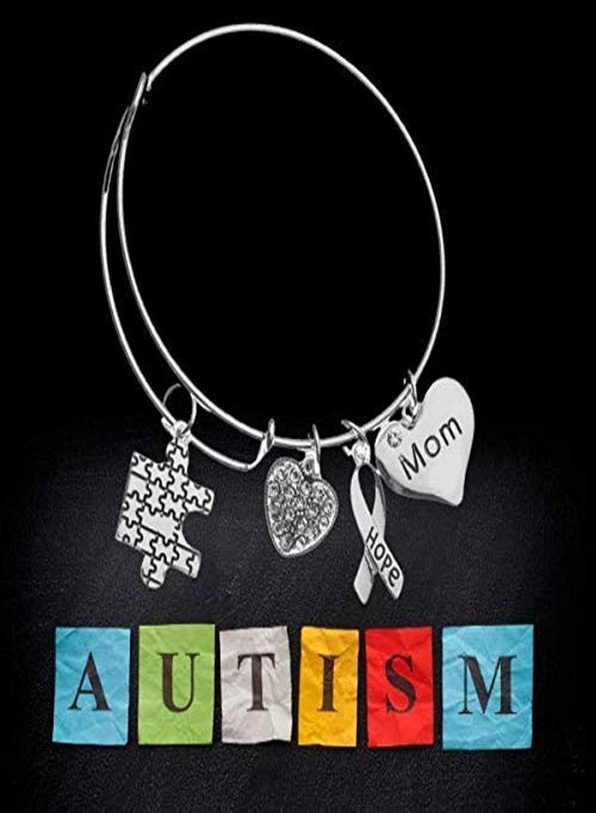 Infinity Collection Autism Mom Bracelet, Autism Ribbon Awareness Jewelry, Autism Puzzle Piece Bracelet- Gift for Moms, Autism Accessories for Women - Image 2