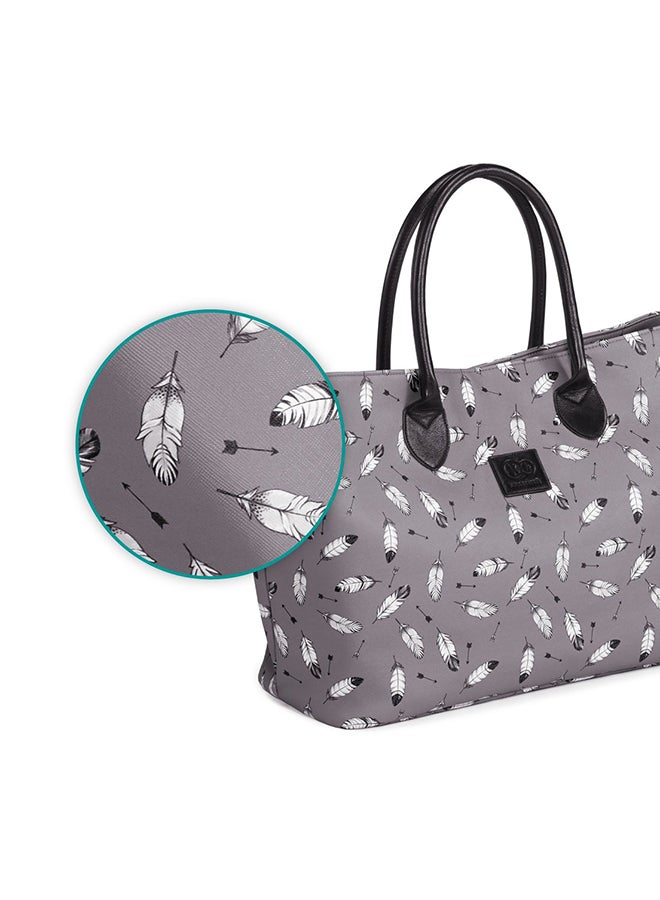 Pram Bag Mommy Bag Buggy Organizer Modern Nappy Bag Waterproof Material With Accessories Portable Baby Changing Mat Dimensions 53 X 29 X 17 Cm - Grey