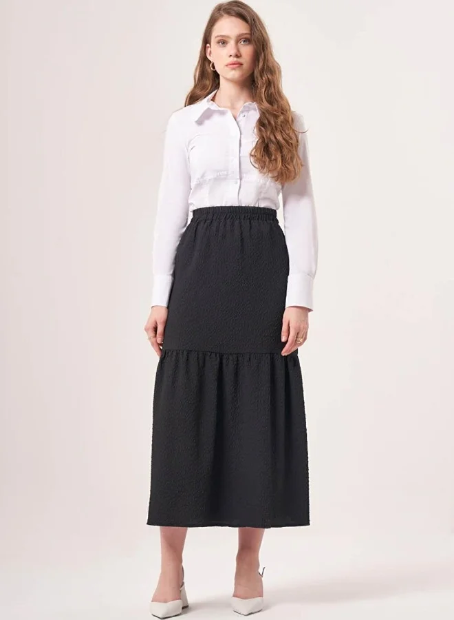 MIZALLE JACQUARD TEXTURED SKIRT