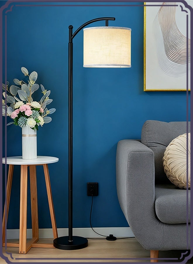 أبيكس مصباح أرضي قائم بجو عتيق حديث LED عاكس الضوء من الكتان المعلق بثلاثة ألوان قابل للتعديل - Image 1