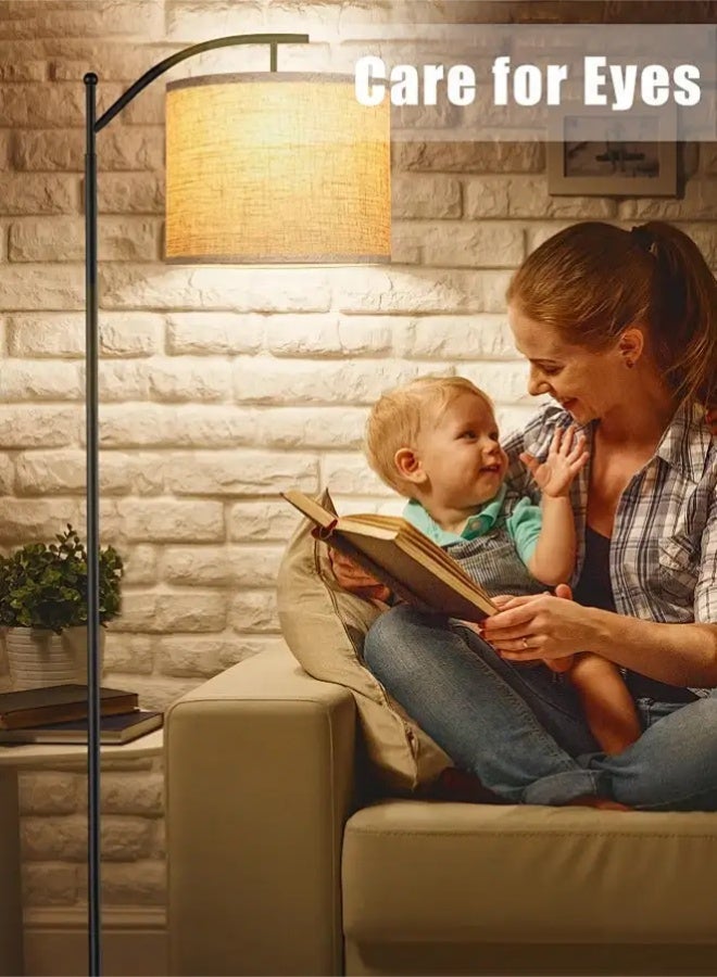 APEX Modern Retro Warm LED Floor Lamp With White Light3 Colors Adjustable Standing Lamp With Hanging Linen Light For Living Room Bedroom Office Soft Light - Image 3