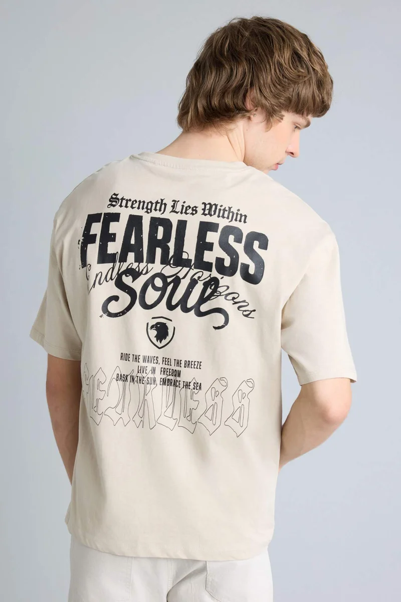 ديفاكتو Boxy Fit Short Sleeve Printed T-Shirt
