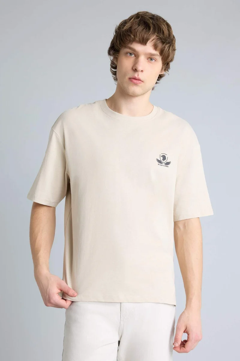 DeFacto Boxy Fit Short Sleeve Printed T-Shirt