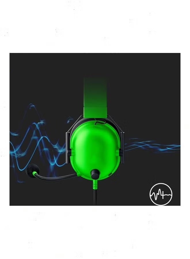 سماعة الرياضة الإلكترونية السلكية، 7.1 صوت محيطي، 50mm برامج تشغيل، 240g خفيفة الوزن بناء، ميكروفون إلغاء الضوضاء، وسائد رغوة الذاكرة الهجينة الراحة، الأخضر - Image 2