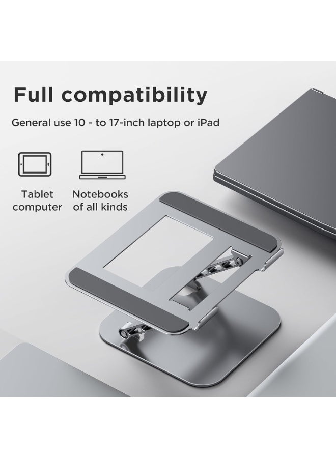 Arabest Adjustable Laptop Stand for Desk,Foldable Laptop Holder with Stable Heavy Base,Multi-angle Adjustable Ergonomic Computer Riser Compatible with MacBook Air Pro,Notebook,All 10-15.6”Laptops,Grey - Image 5