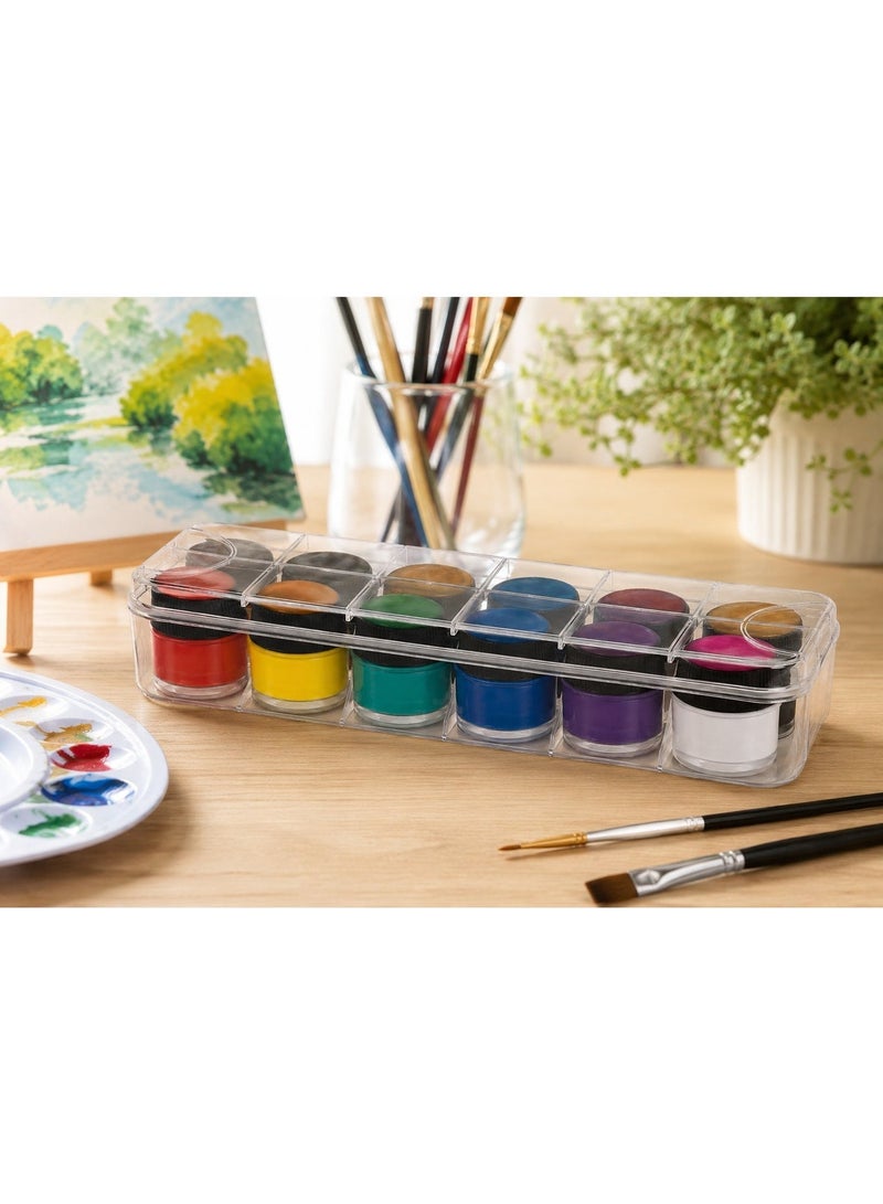 Poster Colors Set (12 Vibrant Colors), Non-Toxic Washable Liquid Paint Kit with Smooth Consistency and Sturdy Storage Box, Perfect for Kids, Art Painting, Crafts, and School Projects. - Image 1