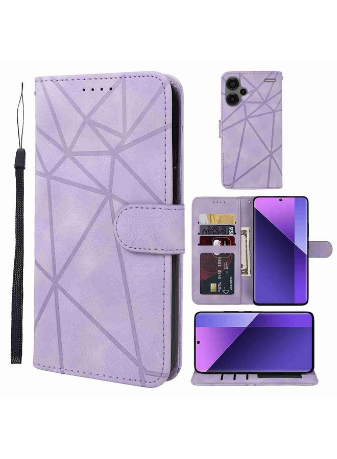 Case For Xiaomi Redmi Note 13 Pro+ 5G Skin Feel Geometric Lines Leather Phone Case