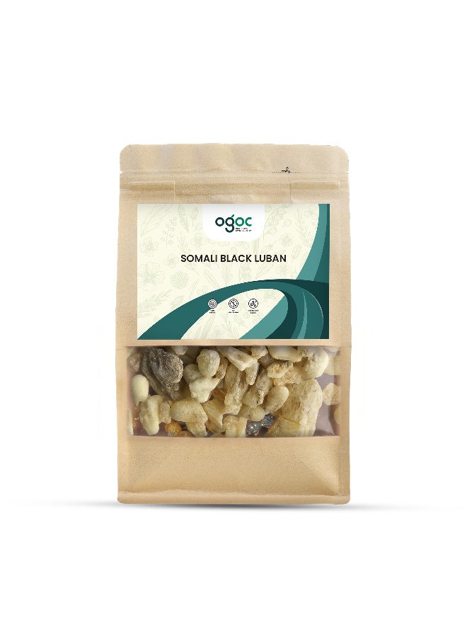 OGOC Somali Black Luban Frankincense Resin Dark Olibanum Tears Natural Aromatic Incense Resin Premium Grade Traditional Burner Resin for Charcoal Burning Meditation Aromatherapy Home Fragrance Spiritual Rituals - Image 1