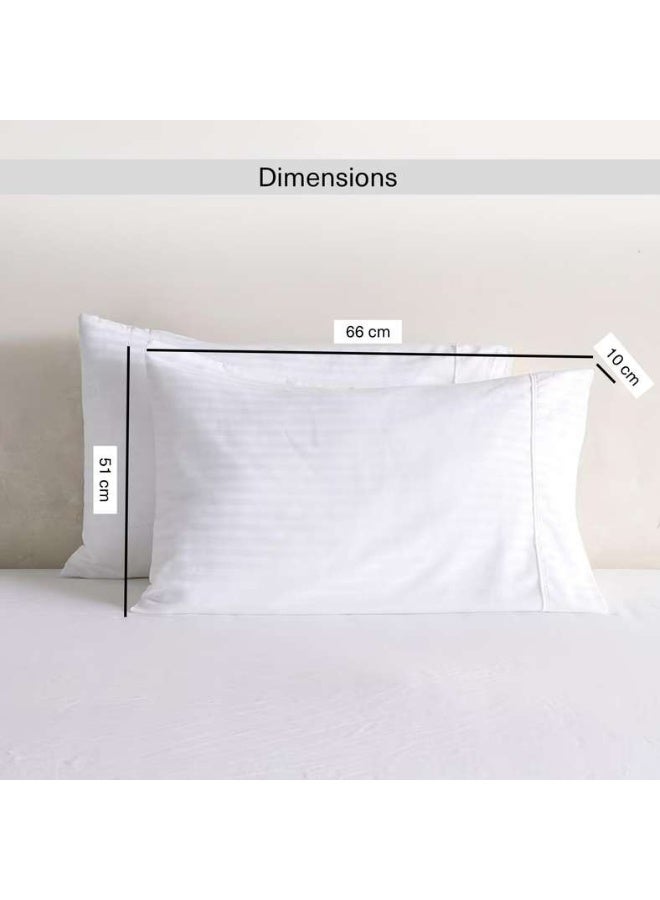 Pan Home Cotton Satin Stripe Pillowcases White 2-Pack - Image 5