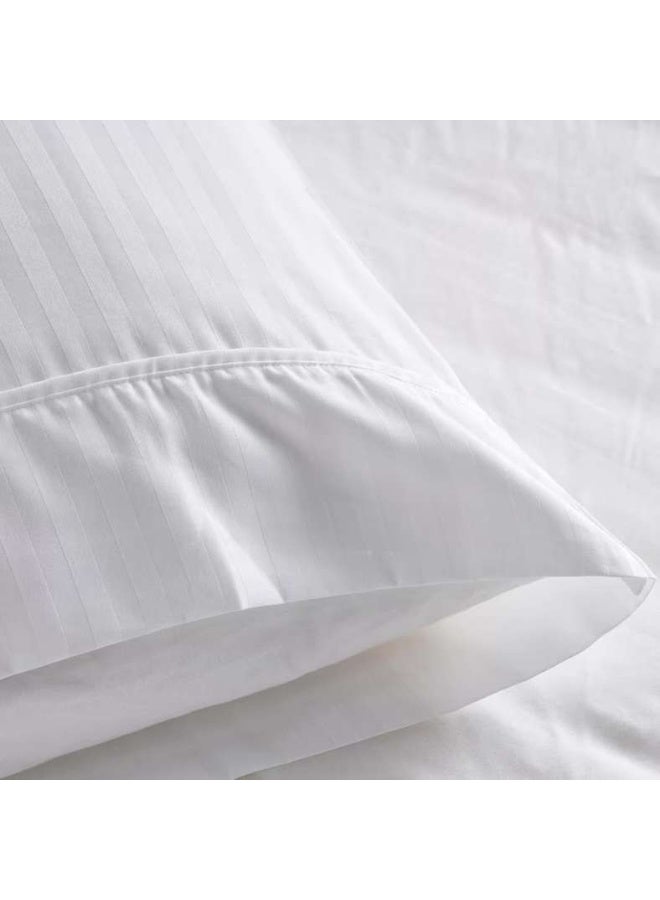 Pan Home Cotton Satin Stripe Pillowcases White 2-Pack - Image 3