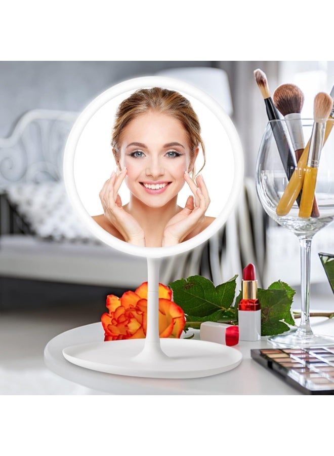 Kimaya Makeup Vanity Mirror with Lights, LED Makeup Mirror, Tabletop Vanity Lighted Mirror, Vanity Mirror Desk Lamp, LED Make Up Mirror with Storage Tray, White - Image 5