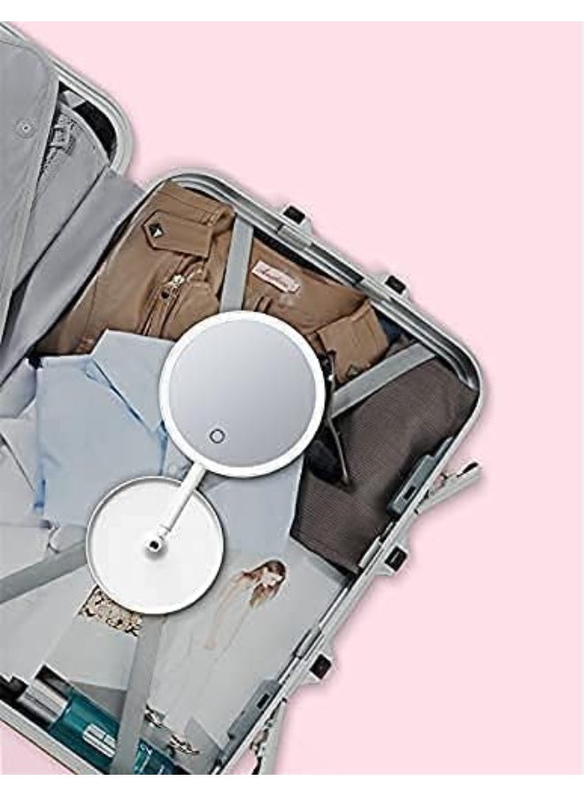 Kimaya Makeup Vanity Mirror with Lights, LED Makeup Mirror, Tabletop Vanity Lighted Mirror, Vanity Mirror Desk Lamp, LED Make Up Mirror with Storage Tray, White - Image 4