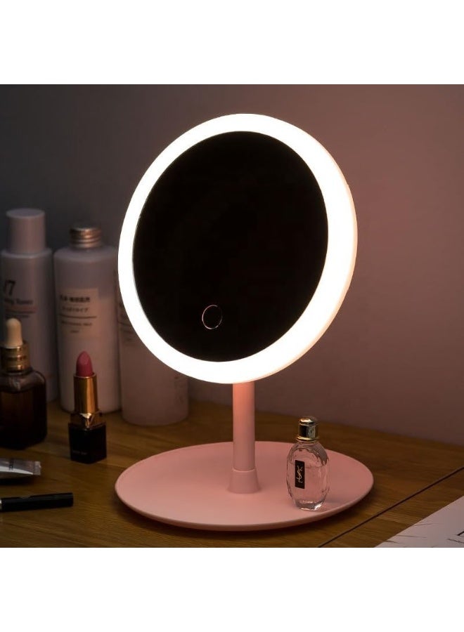Kimaya Makeup Vanity Mirror with Lights, LED Makeup Mirror, Tabletop Vanity Lighted Mirror, Vanity Mirror Desk Lamp, LED Make Up Mirror with Storage Tray, White - Image 2