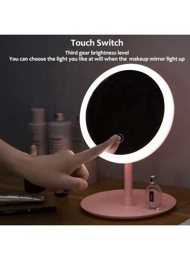 Kimaya Makeup Vanity Mirror with Lights, LED Makeup Mirror, Tabletop Vanity Lighted Mirror, Vanity Mirror Desk Lamp, LED Make Up Mirror with Storage Tray, White - Image 3