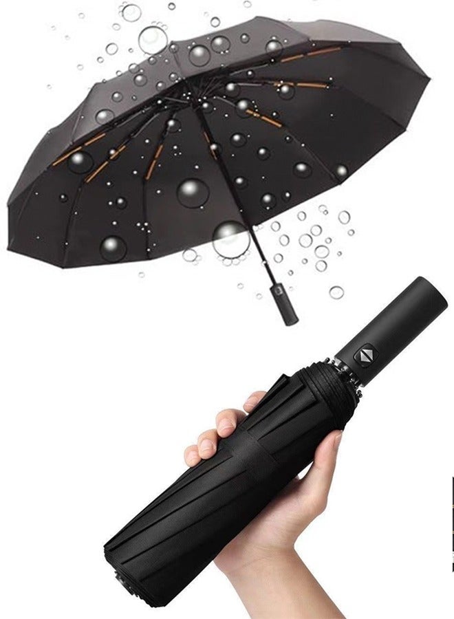 Folding Umbrella Uv Protection Big Umbrella For Sun Windproof Strong Outdoor Automatic Umbrella 12 Bone Fast Drying For Outdoor Camping, Travel, Sunshade And Windproof - Image 1