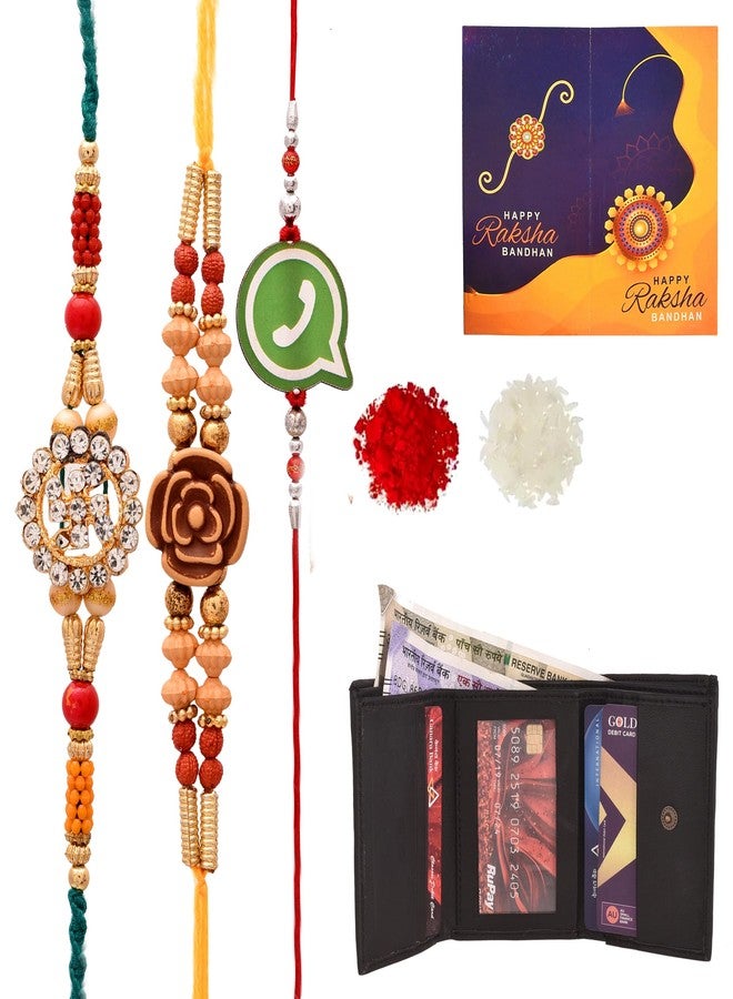 Yalambar مجموعة يالامبار راخي للأخ مع محفظة نسائية ومجموعة راخي | عبوة من 5 قطع (بطاقة تهنئة، راخي، محفظة نسائية) - Image 1