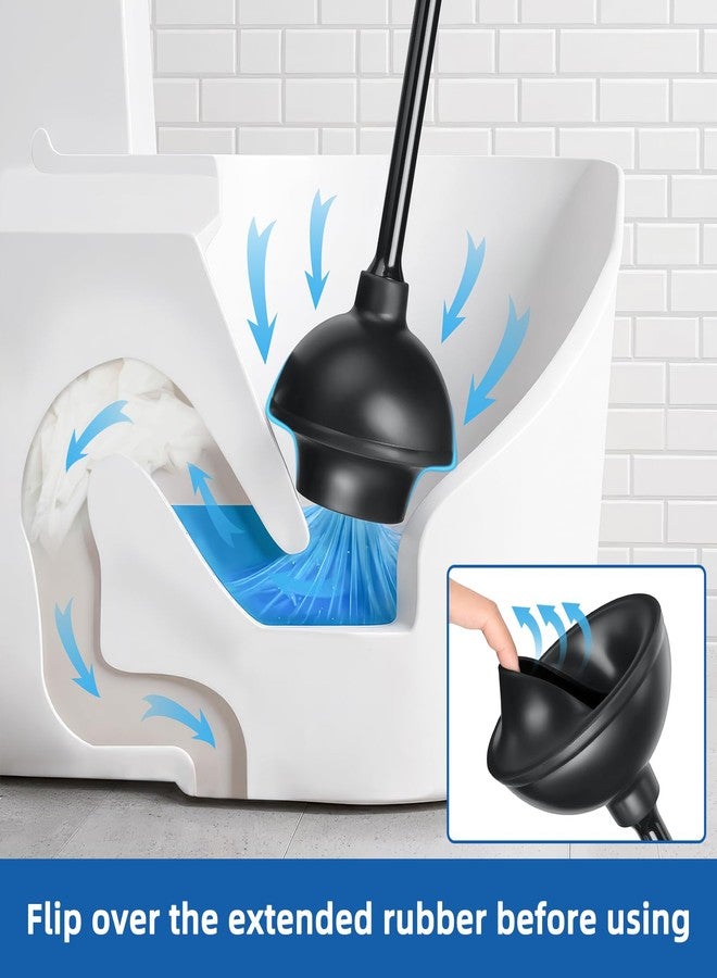 Qaestfy Toilet Plunger and Brush Set for Bathroom Cleaning, 2-in-1 Long Handle Toilet Bowl Brush with Stiff Bristles & Powerful Plunger, Space-Saving Holder (Pack of 2) - Image 4