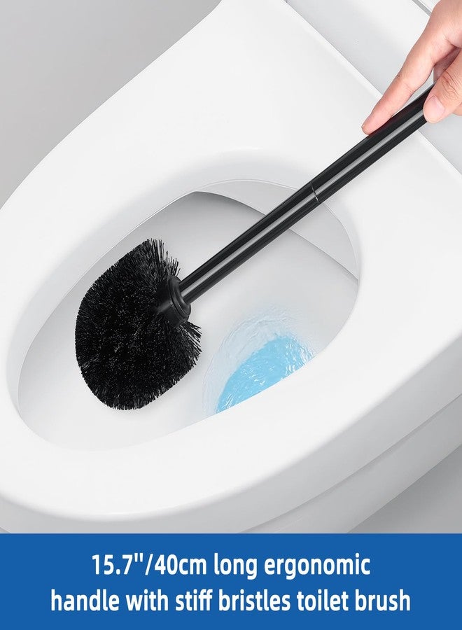 Qaestfy Toilet Plunger and Brush Set for Bathroom Cleaning, 2-in-1 Long Handle Toilet Bowl Brush with Stiff Bristles & Powerful Plunger, Space-Saving Holder (Pack of 2) - Image 3