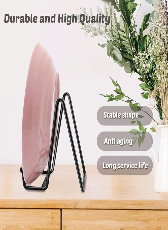 AMERTEER 2-Piece Iron Easel Plate Holder Display Stand – Metal Frame Stand for Photos, Books and Art  - Image 3