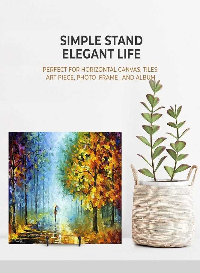 AMERTEER 2-Piece Iron Easel Plate Holder Display Stand – Metal Frame Stand for Photos, Books and Art  - Image 5