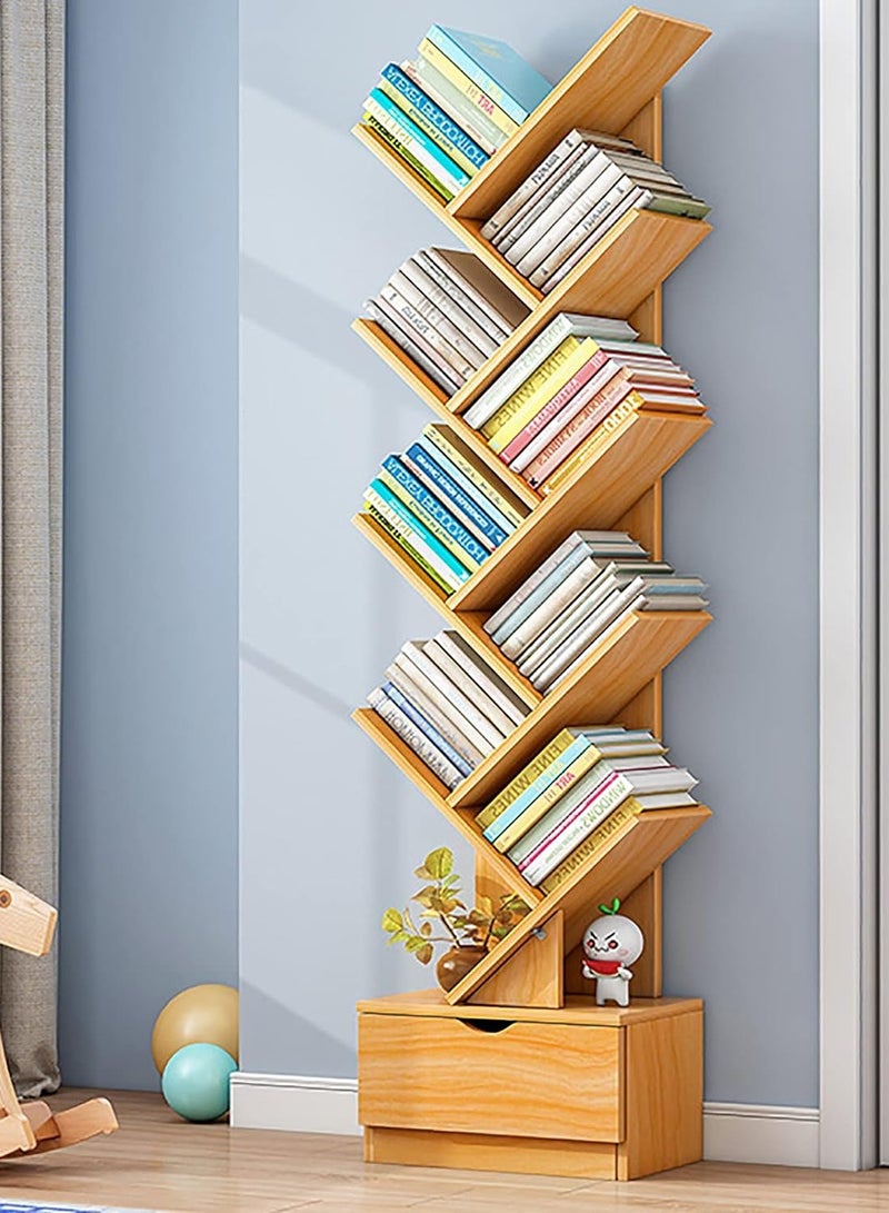 DubaiGallery Premium Wood Bookshelf - Storage Shelf Wooden Rack Stand Organizer | Modern Tree-Shaped Bookcase Units for Office Home Bedroom Living Room - Image 2