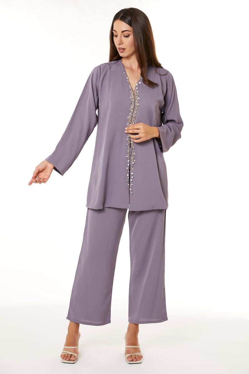 Moistreet V-Neck Top & Pant Set - Image 1