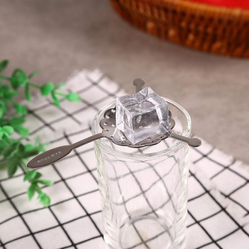 Haofy Absinthe Spoon, Stainless Steel Wormwood Spoon, 4 Optional Types, Cocktail Glass Cup Drinking Filter(#3) - Image 2