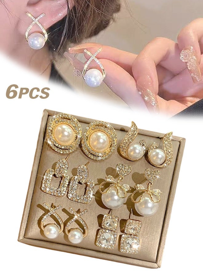 Sweet Life Bow Earrings for Women, 14K Gold Plated Bow Pearl Hoop Huggie Earring Set is a Great Jewelry Gift for Girl Women - Image 1