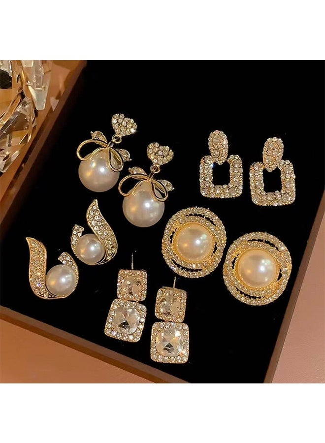 Sweet Life Bow Earrings for Women, 14K Gold Plated Bow Pearl Hoop Huggie Earring Set is a Great Jewelry Gift for Girl Women - Image 3