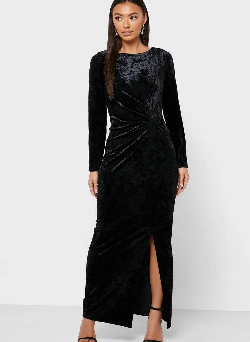Wallis Side Split Velvet Bodycon Dress