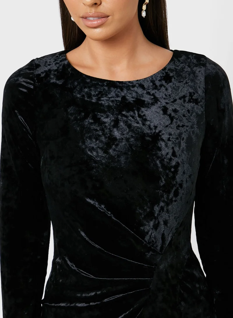 Wallis Side Split Velvet Bodycon Dress