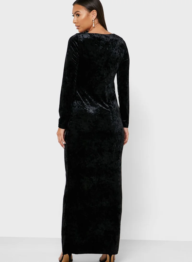 Wallis Side Split Velvet Bodycon Dress