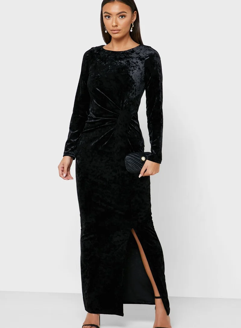 Wallis Side Split Velvet Bodycon Dress