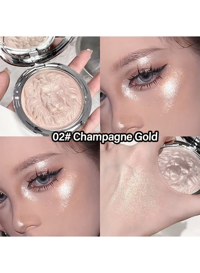 KAPEINE Face Highlighter Palette, Pearl Shimmer Single Glitter Eyeshadow High Glossy Face Makeup Palette Natural Sparkling Highlighter Makeup Palette Smooth Baked Lasting Shining Makeup -02 - Image 2
