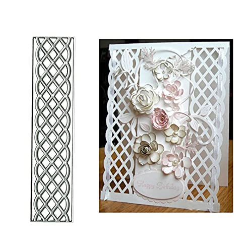 hinana hi a Stripe Grid Border Metal Die Cuts,Grite Lace Edge Frame Cutting Dies Cut Stencils for DIY Scrapbooking Photo Decorative Embossing Paper Dies for Scrapbooking Card Making - Image 3