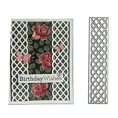 hinana hi a Stripe Grid Border Metal Die Cuts,Grite Lace Edge Frame Cutting Dies Cut Stencils for DIY Scrapbooking Photo Decorative Embossing Paper Dies for Scrapbooking Card Making - Image 1