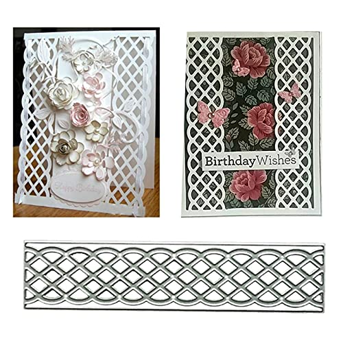 hinana hi a Stripe Grid Border Metal Die Cuts,Grite Lace Edge Frame Cutting Dies Cut Stencils for DIY Scrapbooking Photo Decorative Embossing Paper Dies for Scrapbooking Card Making - Image 4