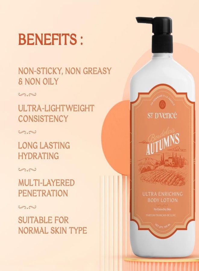 ST. D'VENCÉ ST. D'VENCE Bordelais Autumn Body Lotion for Dry Skin Women & Men | Body Lotion for Summer | Deep Moisturizer for Very Dry Skin | Moisturizer for Summer with Argan, Olive & Jojoba Oil - 700 ml - Image 3