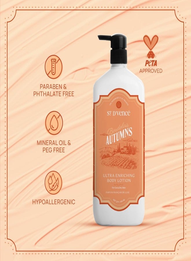 ST. D'VENCÉ ST. D'VENCE Bordelais Autumn Body Lotion for Dry Skin Women & Men | Body Lotion for Summer | Deep Moisturizer for Very Dry Skin | Moisturizer for Summer with Argan, Olive & Jojoba Oil - 700 ml - Image 4