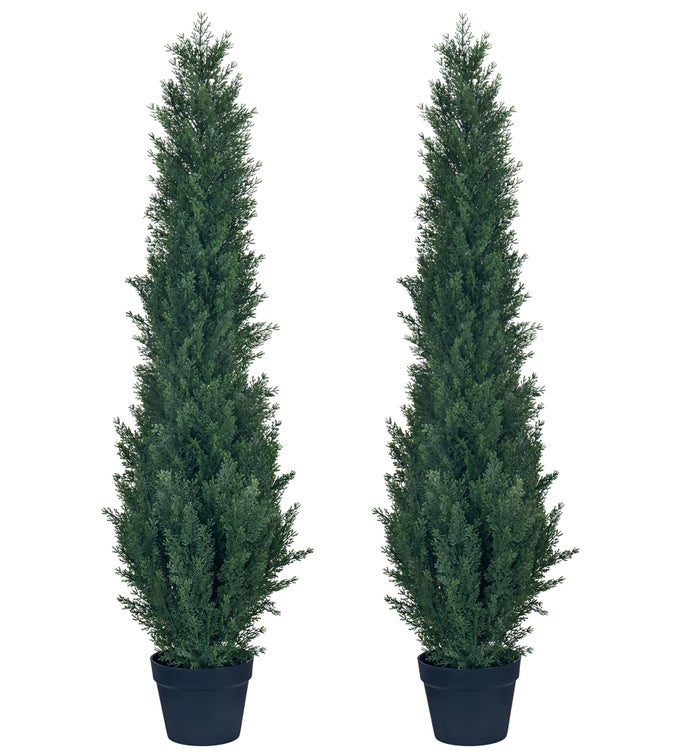 2 PACKS 4FT ARTIFICIAL CEDAR TOPIARY TREES FAKE BOXWOOD TOPIARY CYPRESS TREES POTTED PLANTS ARTIFICIAL PLANTS SHRUBS FOR HOME INDOOR OUTDOOR GARDEN PORCH DECOR