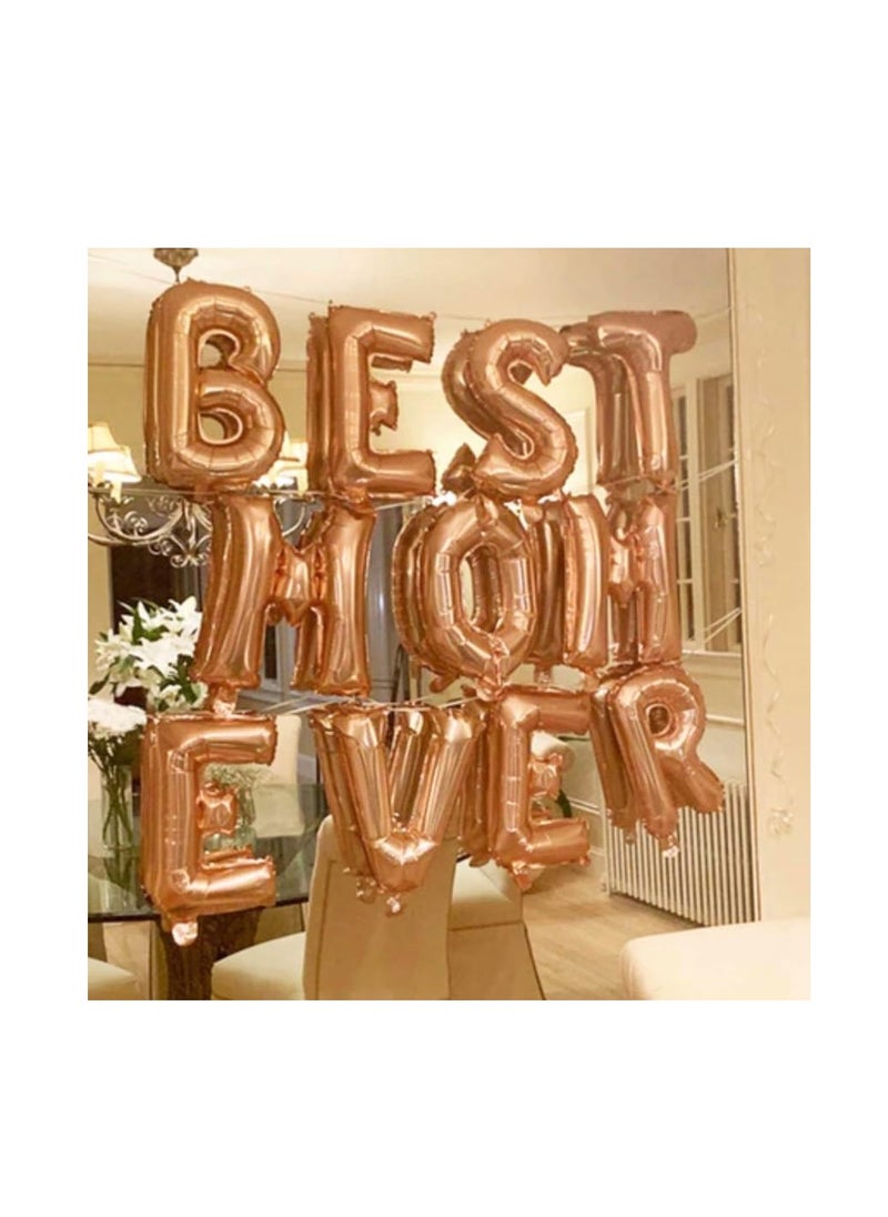 Party with Emma Rose Gold Letter A to Z Balloons 32 inch Large Alphabet Balloons Rose Gold Helium Foil Letter Balloon Banner for Birthday Party Anniversary Wedding Decoration (Rose Gold-P)  - Image 3