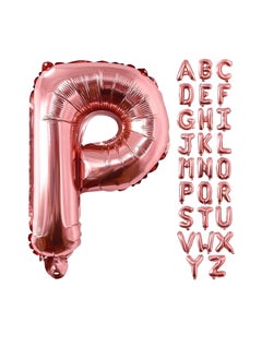 Party with Emma Rose Gold Letter A to Z Balloons 32 inch Large Alphabet Balloons Rose Gold Helium Foil Letter Balloon Banner for Birthday Party Anniversary Wedding Decoration (Rose Gold-P)  - Image 4
