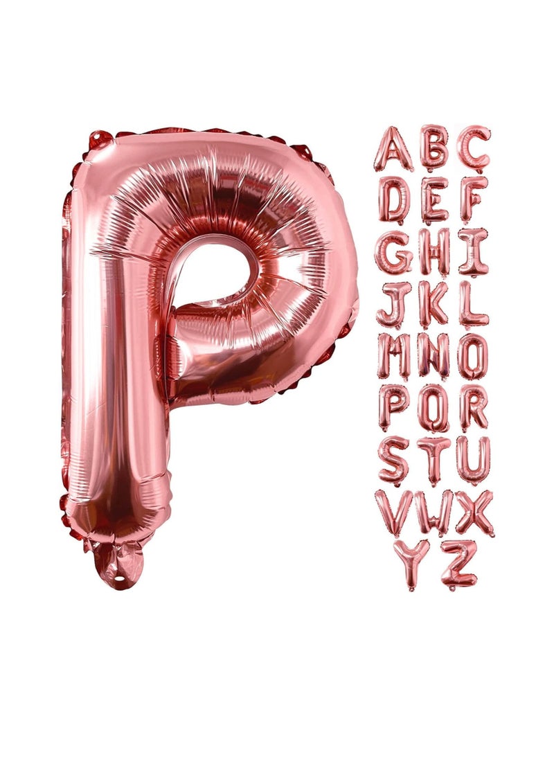 Party with Emma Rose Gold Letter A to Z Balloons 32 inch Large Alphabet Balloons Rose Gold Helium Foil Letter Balloon Banner for Birthday Party Anniversary Wedding Decoration (Rose Gold-P)  - Image 4