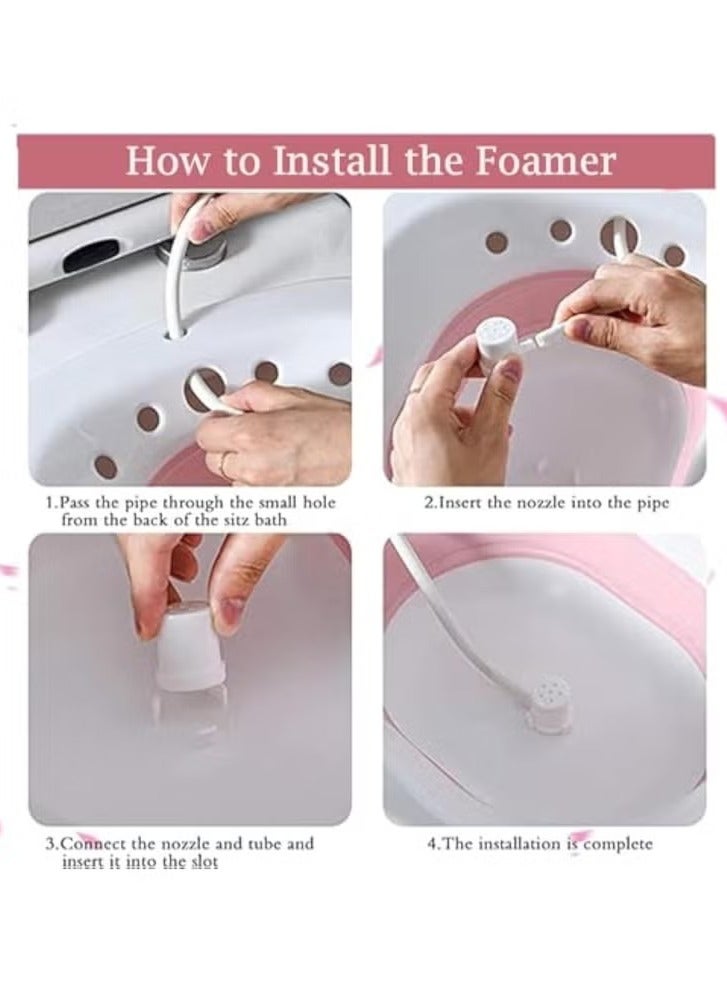 Arabest Sitz Bath for Toilet Seat,Foldable Sitz Bath for Over The Toilet Postpartum Care, Hemorrhoids,Clean Skin in the Buttock Area, with Flusher, Comfortable Seating, Relieve Pain, Water Massage, Reusable - Image 2
