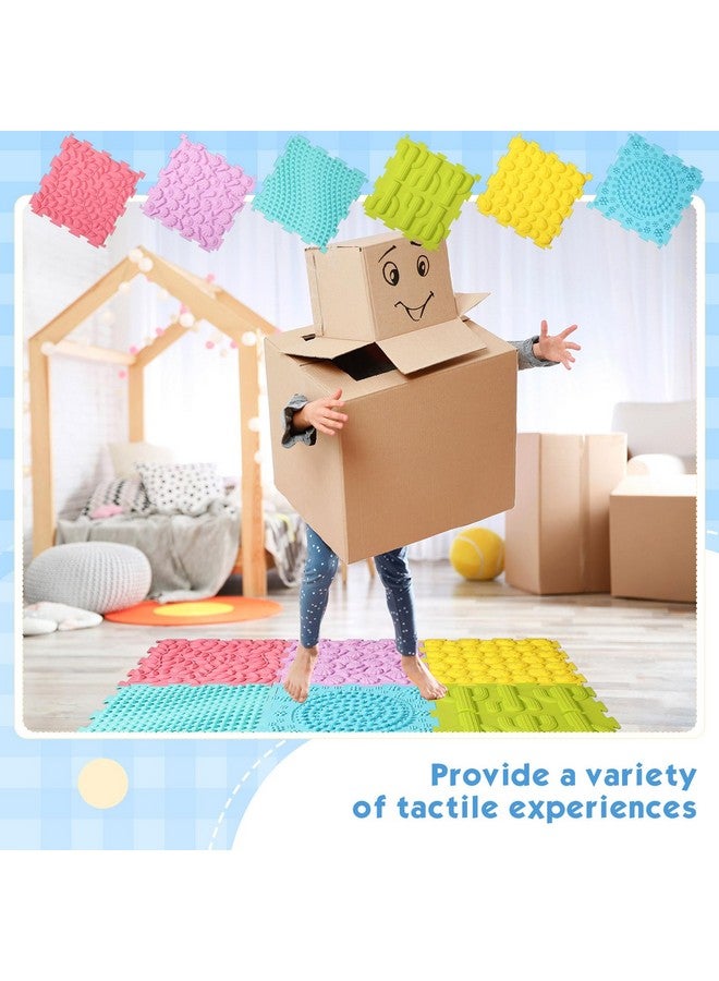 Shappy 12 Pcs Sensory Mat Floor Massage Game Mats for Kids and Adult Sensory Tiles Orthopedic Massage Autistic Children Puzzle Carpet Room Items Indoor, Multicolor - Image 5