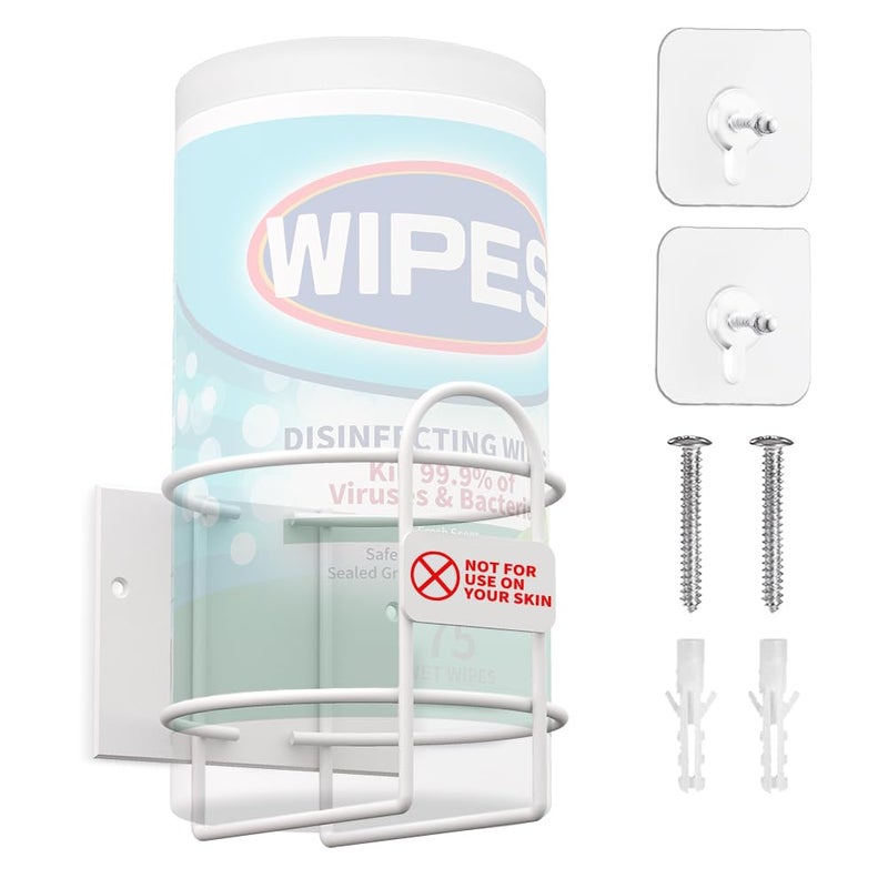 gostle Wipes Holder, Wall Bracket for Cleaning Wipes - Two Ways of Installation: Wall-Mount & Adhesive Stickers - Ideal for Kitchen Bathroom Household Office Classroom Gym - No Wipes Included - Image 1