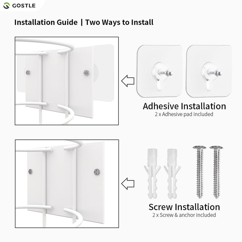 gostle Wipes Holder, Wall Bracket for Cleaning Wipes - Two Ways of Installation: Wall-Mount & Adhesive Stickers - Ideal for Kitchen Bathroom Household Office Classroom Gym - No Wipes Included - Image 2