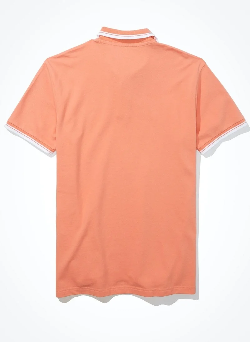 امريكان ايجل Collar Line Logo Detail Super Soft Slim Fit Polo Shirt