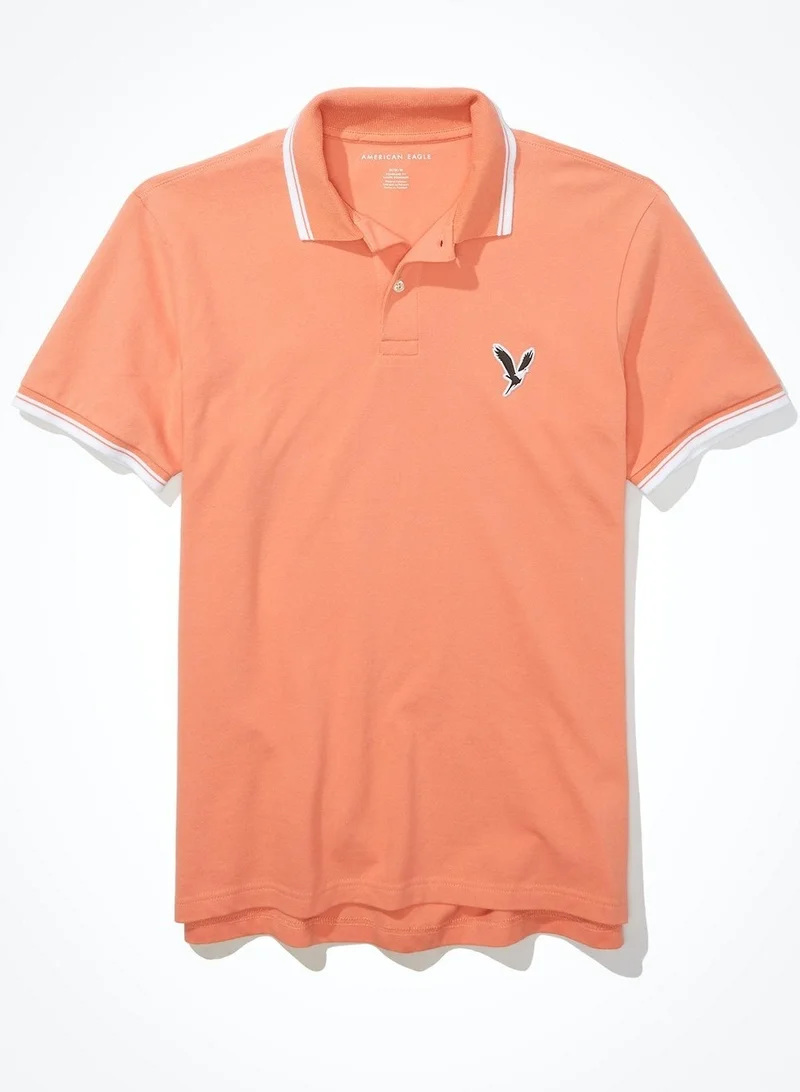 امريكان ايجل Collar Line Logo Detail Super Soft Slim Fit Polo Shirt